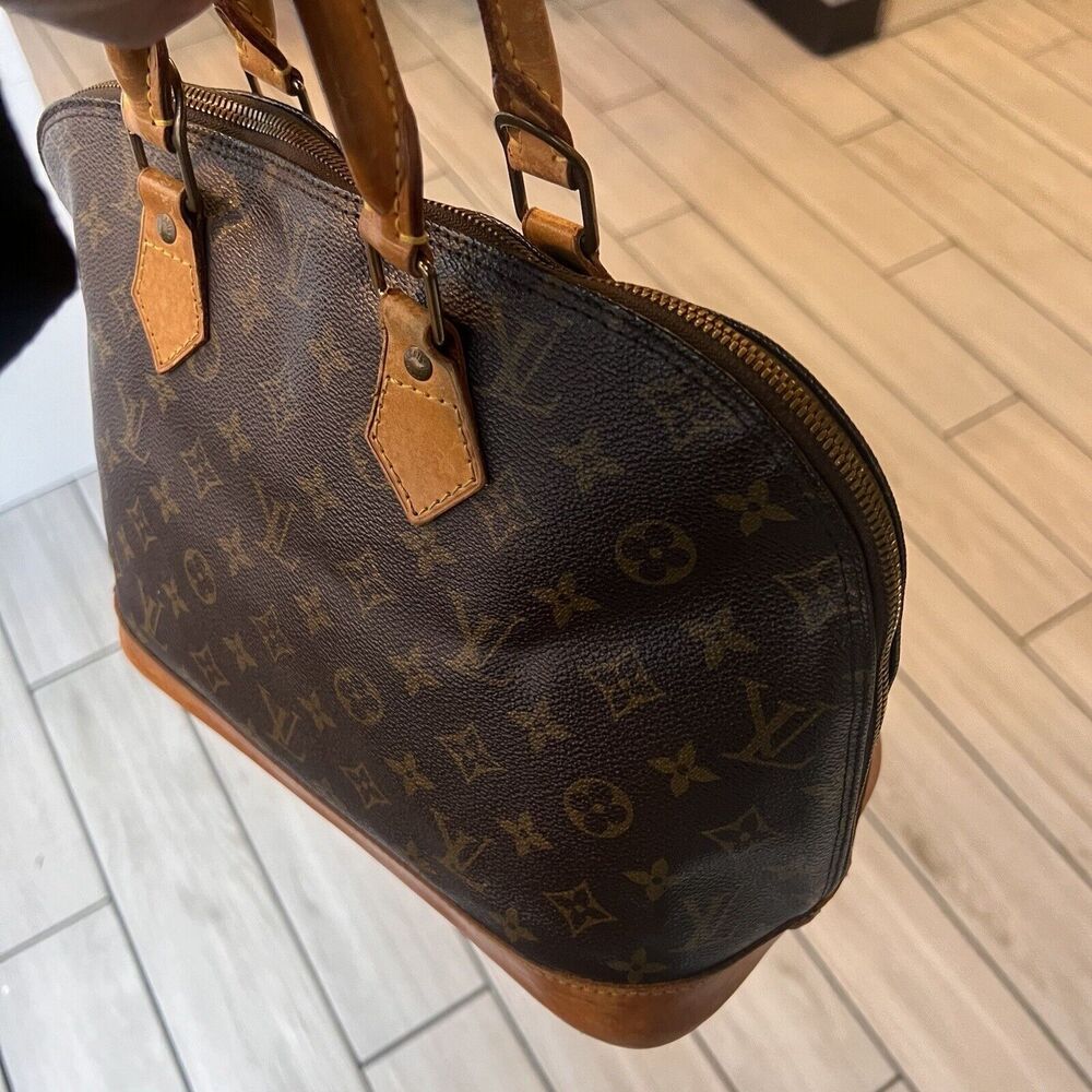 Louis Vuitton Monogram Canvas Leather Alma Pm Bag Brown - Picture 7 of 11
